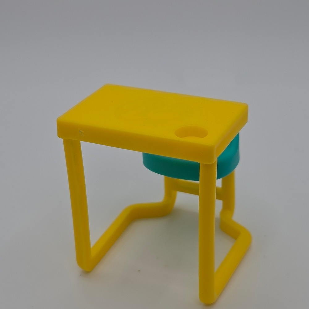 Barbie Chelsea School Desk Replacement Yellow Teal Furniture Accessory